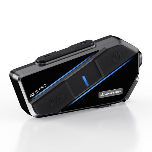 【大きなボタン】AOOYSORAバイクインカムGX10PRO1-10人同時通話2000M最大通話距離バイク用インカムBlue..