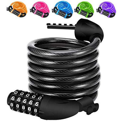 REHKITTZ自転車鍵ワイヤー長120cm横断面直径12mmロック組み合わせ5桁120cm/12mm-ファッション美しいオ..