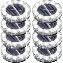 NFESOLARLEDガーデンライトソーラーライト防水600MAH光センサーおしゃれ屋外庭ライトアップ外構エントランス置き型埋め込み式ホワイト(8個セット)