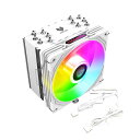 【スモールラボ】AS600120MMLEDARGB5V3PIN空冷サイドフローCPUクーラーLGA1700対応AM5対応4PINPWMファン制御ヒートパイプ6本(ホワイト)