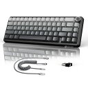 ATTACKSHARKX66ゲーミングキーボードトライーモードワイヤレス/BLUETOOTH/有線ホットスワップメカニカルキーボード60%レイアウトノブ付きPBT66キーテンキー無しリニアストロベリー轴ガスケット…(2)