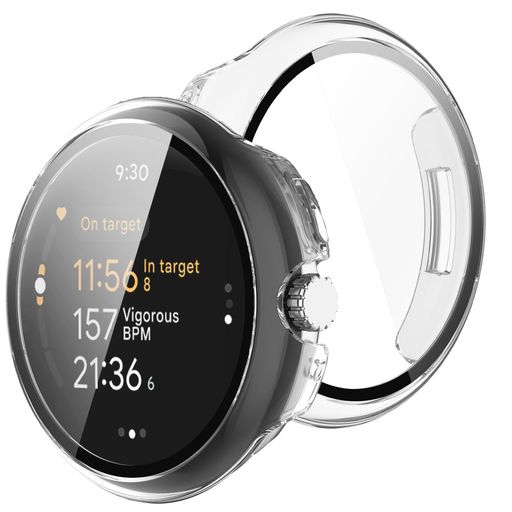 BUITFOUGOOGLEPIXELWATCH3カバーGOOGLEPIXELWATCH3/2/141MMカバー超薄型PC+ガラス素材一体型PIXELWATCHケース対応全面保護超薄型装着簡単耐衝撃高透過率