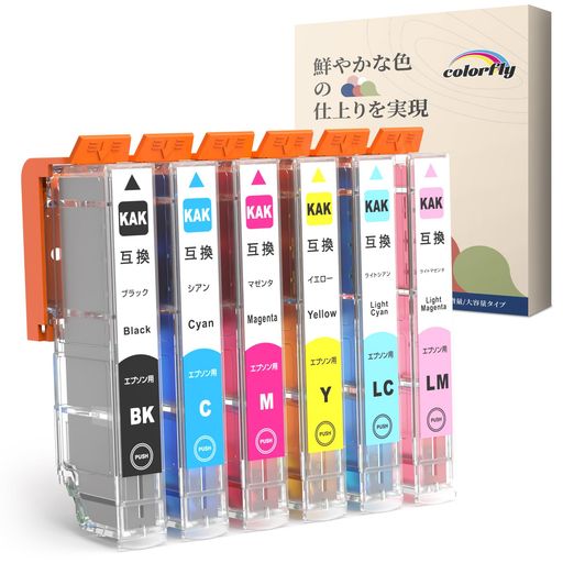 エプソン用KAKカキゴオリKAK-6CL互換インク6色パックEpson対応機種EP-717AEP-817A互換インクカートリッジKAK-BKKAK-CKAK-MKAK-YKAK-LCKAK-LM