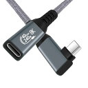WLGQUSB4延長ケーブル高速40GBPSデータ付きUSB4直角ケーブル240W充電THUNDERBOLT4/3ショートエクステンダーコード8K@60HZディスプレイ0.65フィート(2)
