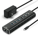 ROSONWAYUSBハブ10Gbps7in1LAN変換アダプターUSBC3.2x2USBA3.2x1USB3.0x3アルミ製USBHUBセルフパワーとバスパワー両用12V2A電源