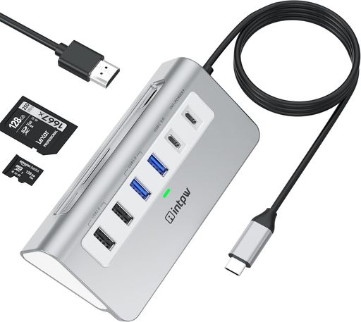 intpwUSBCハブ9-IN-1USBハブType-c4KHDMIPD100W3USB3.05Gbps2USBA2.0SD/TFスロットiPhone16/15シリーズMacBook、iPadに対応