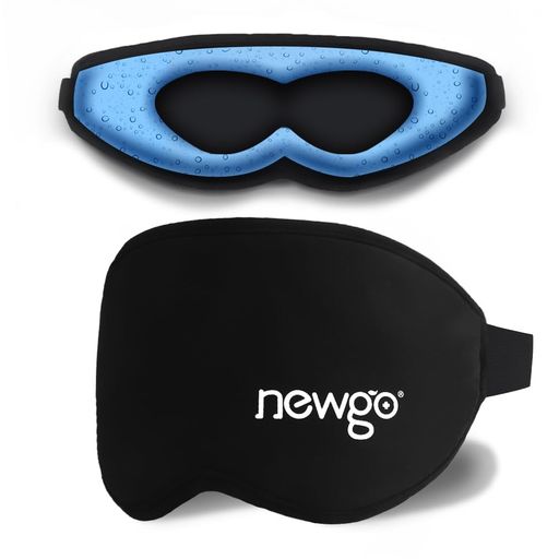 NEWGO温冷両用イマスク睡眠用遮光率99.99%3D立体コードレスホットアイマスク冷却アイマスクゲル素材アイピロー安眠快眠グッズ圧迫感な..