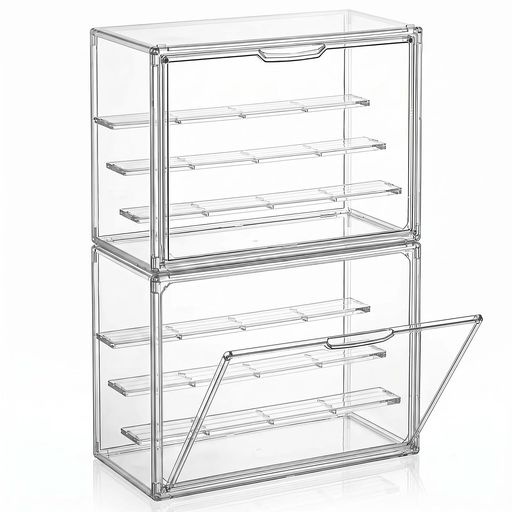 乐天商城 - アクリルフィギュアケース2個セット36x17.7x27cmマグネット式扉取り外し可能な仕切り板積み重ね可能組み立て簡単透明コレクションケースフィギュア缶バッジコスメ収納防塵ディスプレイ…