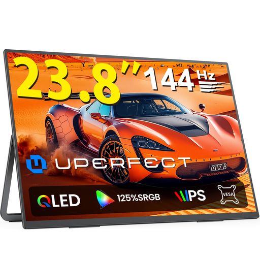 QLEDモバイルモニター UPERFECT 23.8インチ 144HZ モバイルモニター 持ち運びモニター 大型ポータブルモニター サブモニター