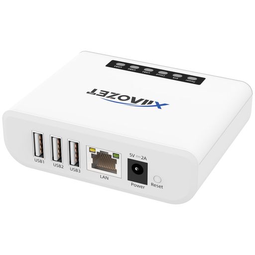 Xiiaozet ワイヤレスプリントサーバー|3台USBプリンター同時接続|スマホ&PC印刷対応|有線・Wi-Fi接続(2.4G/5G対応)|LK300W