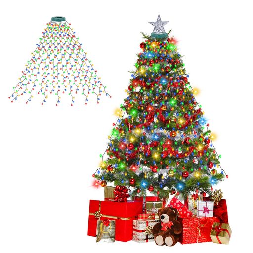 DalugoイルミネーションライトクリスマスイルミネーションLEDストリングライトクリスマスツリー飾りライト屋外IP44防水2M16本400灯電飾LEDイルミネーションタイマー機能メモリー機能8点灯モ…