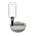 犬 水飲み器 ケージ 取付型 猫 ウサギ 自動給水器 480ML ペット用 ウォーターボウル お留守番対応 転倒防止 漏れ防止 (グレー)(3)