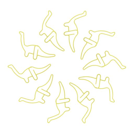 乐天商城 - GLIDESMOOTHペーパークリップメモクリップ可愛いブックマーク書類整理/招待状/付箋/手紙/メモ帳用文房具オフィス装飾色が豊富スタイルが多様オフィス用品10個セット恐竜黄色恐竜シリーズ