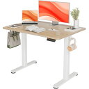 CLAIKS昇降デスク初心者向けスタンディングデスク電動パソコンデスク昇降式オフィスデスク幅100CM*奥行き60CMホワイトフレーム/ナチュラル天板(3)