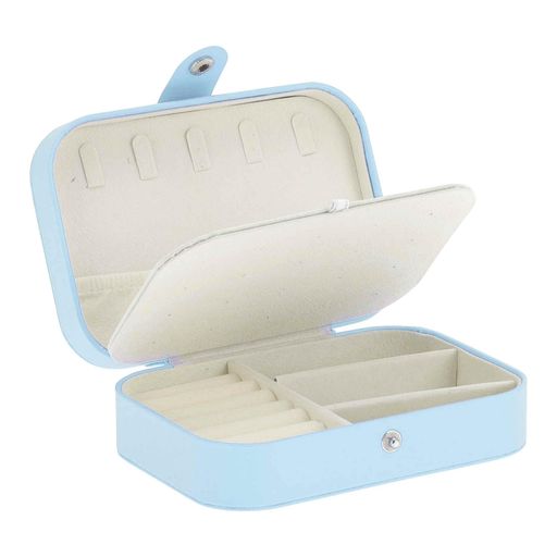 CAPASTECジュエリーボックスPUレザーアクセサリーケース小物入れジュエリーオーガナイザーイヤリングリングネックレス用のジュエリー収納ボックス小物収納ブルー