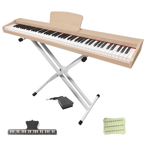 【Longeye最新作--スキッリなデザインと高品位なサウンドを両立した電子ピアノMOLD2がスタンドを揃って登場!】木調目なデザインや同じ色の木製譜面台で、温もり雰囲気が溢れます。最大同時発音数も128音とし、生ピアノと同じサイズ鍵盤で演奏の快感が広がります。 【演奏感と臨場感溢れる音源&amp;2つスピーカー内蔵】フランスのトップメーカーであるDREAM音源をデジタル化したもので、グランドピアノに匹敵する卓越した演奏体験とリアルな音質を提供します。強力な10Wのステレオサラウンドスピーカーを内蔵し、豊かなサラウンドと魅力的な音色が特長です。これにより、音楽の魅力が格段に向上し、より深みと立体感のある音楽を楽しむことができます。 【バランスのよいセミウェイト鍵盤搭載】MOLD2はバランスのよいセミウェイト鍵盤を搭載して、しなやかさとしっかり感のバランスが実現し、素早い反応と高い精度が得られます。【MIDI機能対応】本製品をiPad、iPhoneなどのiOS搭載デバイスと連動しピアノアプリが楽しめます。