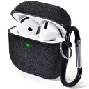 CAGOSAirPods4ケースカバーエアーポッズケース第4世代用キャンバス素材保護分体設計おしゃれワイヤレス充電対応カラビナ付きLEDライト可視化キズ防止耐衝...