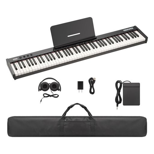電子ピアノ キーボードピアノ 88鍵盤 Midi対応 スリムデザイン コンパクト軽量 持ち運び便利 Piano充電型 初心者 クリスマスギフト 日本語説明書付き 黒