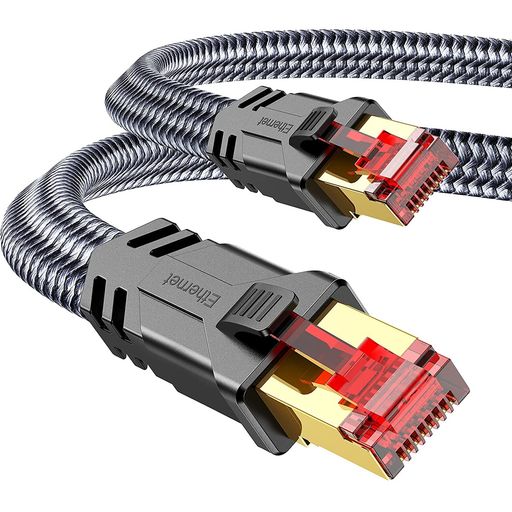 SNOWKIDS LAN֥ 2M 󥱡֥ CAT8 Ķ® եåȥ ͭLAN֥ 40GBPS/2000MHZ ...