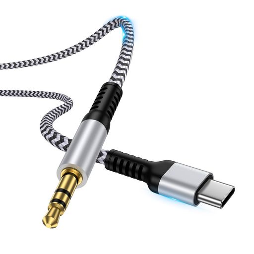 GAEFaux車載用オーディオケーブルType-Cto3.5mmステレオケーブルiPhone16【ハイレゾ音質】DAC搭載タイプCAUXケーブル高耐久ナイロン編USB-Caux変換ケーブル