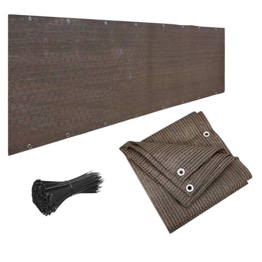 BeGritベランダ目隠しシェード濃い色で目隠しバルコニーシェードオーニング風通し良いuvカットプライバシー保護バルコニーシェードマンションフェンス家庭モカ色(0.8mx2.9m)