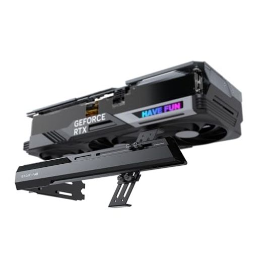 EZDIY-FAB 汎用ビデオカードホルダー GPUブレースサポート グラボ 支え gpu サポート 伸縮構造ブラケット グラフィックカードを固定する GPUを支える GPUブラケット GPUスタンド - 黒