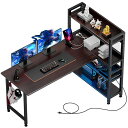 COMHOMA ゲーミングデスク パソコンデスク L字 コンセント/棚/LED付き モニターアーム対応 棚板高さ調節可能 多層収納 壁面収納 パンチングボード 頑丈なフレーム 左右組み換え自由 フック/ラック付き エコな板材採用 省スペース(3)
