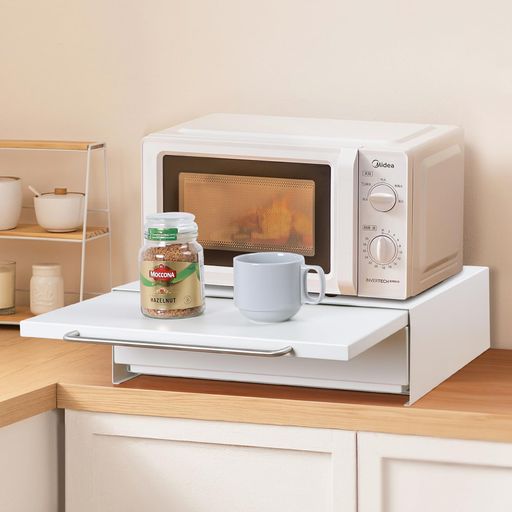 Keydol家電下収納ラック【2WAY仕様xスッキリ収納】家電下引き出しスライドテーブルキッチンラックスパ..