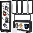 COZENREラバーストラップアクリルキーホルダー収納ディスプレイスタンド-7個セット缶バッジ展示耐久性おしゃれディスプレイケース取り外せる台座アクリルキーホルダー透明度鑑賞に最適…