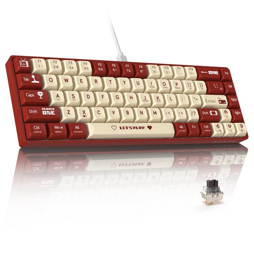 MAMBASNAKExAJAZZAK680有線ゲーミングキーボード茶軸軽量メカニカルキーボードホットスワップ対応小型68キーRGB照明ボール型キーキャップEVAサンドイッチWIN/MAC/ANDROID対応―レッド MAMBASNAKExAJAZZAK680有線ゲーミングキーボード茶軸軽量メカニカルキーボードホットスワップ対応小型68キーRGB照明ボール型キーキャップEVAサンドイッチWIN/MAC/ANDROID対応―レッド