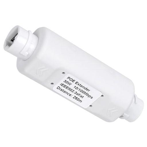 REVODATA POE エクステンダー IP67 防水、最大 15W 出力 POE リピータ 屋外距離最大 250M、IEEE802.3AF/AT 準拠、POE カメラ/AP/VOIP 電話用プラグアンドプレイ (WPOE6002)