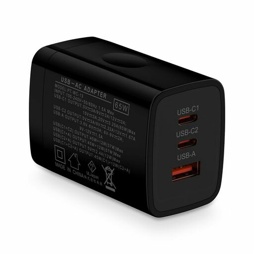 IPHONE1665WUSB-C充電器USBコンセントTYPE-C急速充電器3ポート/USB-C*2とUSB-A*1GAN充電器【PSE技術基準適合/PD/PPS規格対応】急速充電MACBOOKAIR、IPAD