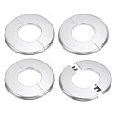 PATIKIL壁用スプリットフランジ2”/51MM4個ABSラウンド自己粘着エスカッションプレートカバーバックル水管蛇口装飾用シルバー
