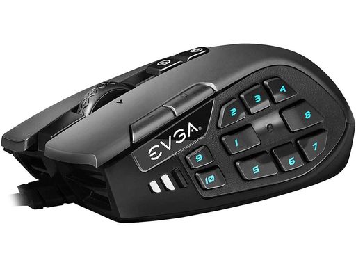 EVGA USB ゲーミングマウス X15 MMO 8K 有線 ブラック カスタマイズ可能 16000DPI 5プロファイル 20ボタン エルゴノミック 904-W1-15BK-KR