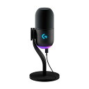 LogitechGYetiGXDynamicRGBゲーミングマイク、LIGHTSYNC搭載ポッドキャスト、BlueVO!CE、GHUBコントロール、スーパーカーディオイド、PC/MacでUSBプラグアンドプレイ-ブラック