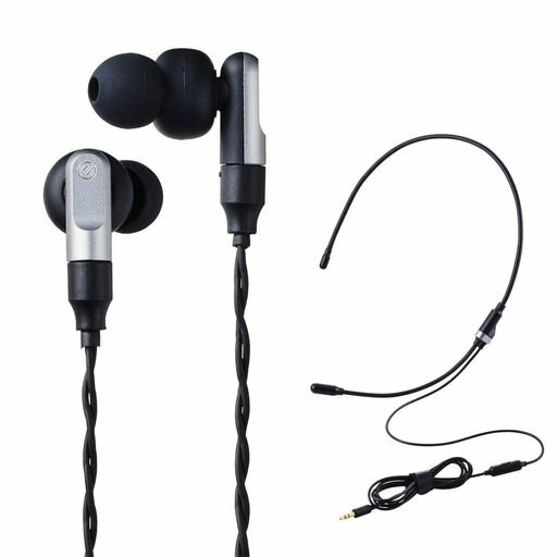 エレコム 有線イヤホン 3.5MM 3極 マイク付き ゲーミング (FPS) カナル型 【原音に近い音質】 PEI材質 2つの装着方法を選べて疲れにくい ケーブル取り外し可能 首掛けマイク付属 VCUSTOM ブラック HS-VE300MBK
