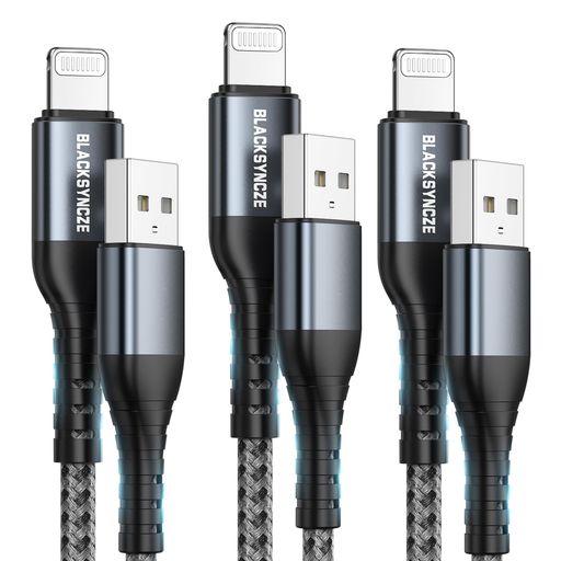 BLACKSYNCZEiPhone充電ケーブル3M+3M+3M3本セットライトニングケーブル【MFi認証/C89コネクタ】Lightningコード2.4A急速充電アイフォン充電コード超タフ高耐久iPhoneケーブルiPhone BLACKSYNCZEiPhone充電ケーブル3M+3M+3M3本セットライトニングケーブル【MFi認証/C89コネクタ】Lightningコード2.4A急速充電アイフォン充電コード超タフ高耐久iPhoneケーブルiPhone