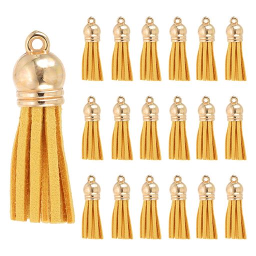 PATIKILタッセル38mmフェイクスエードレザータッセル金キャップ付き手芸用品DIYアクセサリー装飾材料手..