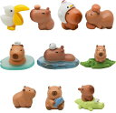 10匹動物ミニフィギュア樹脂カピバラミニかわいいカピバラ動物樹脂置物風景庭の装飾面白い装飾彫刻像フィギュア飾り物小さな彫像ミニチュア装飾品工芸品ギフトDIY卓上...