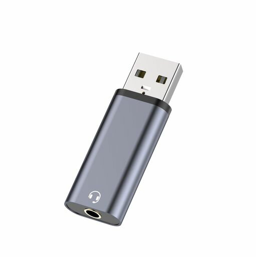 KHKUAHAIUSBイヤホンジャック変換1個セットUSBオーディオ変換アダプタUSB2.0to3.5mm変換ケーブル外付け..