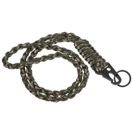 [PATIKIL]長さ55cmパラコードネックバンドキーホルダー編組ストラップフッククリップ&キーホルダー付きアウトドア活動向け迷彩