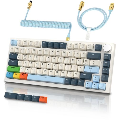 ATTACK SHARK K85 75%ゲーミングキーボード メカニカルキーボード 磁気スイッチ ガスケットマウント ホットスワップ対応 アンチゴースト PBTキーキャップ TKL 82キー ノブ付き コイルケーブル 有線TYPE-C接続 ATTACK SHARK K85 75%ゲーミングキーボード メカニカルキーボード 磁気スイッチ ガスケットマウント ホットスワップ対応 アンチゴースト PBTキーキャップ TKL 82キー ノブ付き コイルケーブル 有線TYPE-C接続