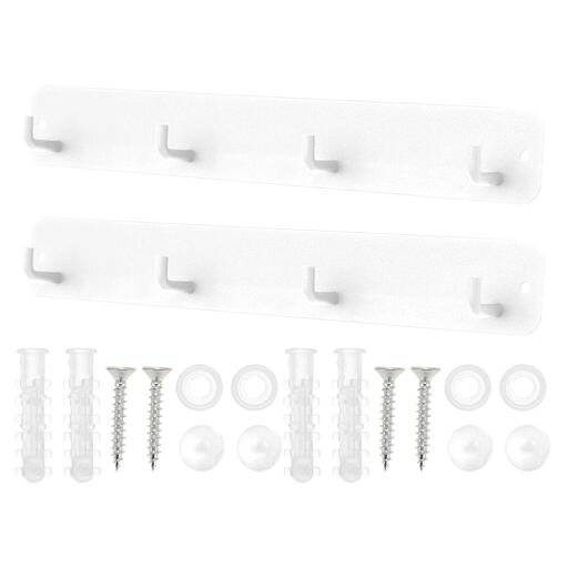 CAPASTEC2個セット壁掛けラックウォールハンガーウォールフックコートラック壁掛けコートフック掛けフック4連ハットラック玄関用バスルーム用ホワイト