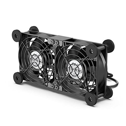 Other - ELUTENGUSBファン8cm2連冷却ファン緩衝パッド付き静音扇風機横置き可3段階風量調節強力長持ち玉軸受冷却クーラー薄型送風機長寿命5Vダブル2750RPMx2小型PC/PS5/PS4/