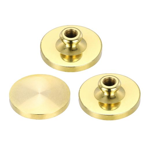 PATIKIL40mm空白ワックスシールスタンプ3パックラウンド封蝋スタンプヴィンテージレトロ真鍮ヘッド封筒招待状カード用