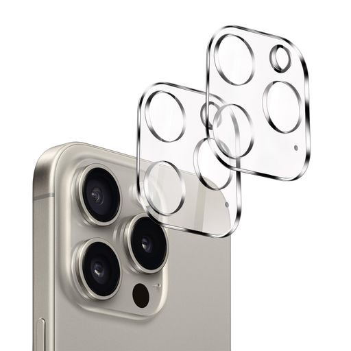 iPhone15pro/iPhone15promax用カメラフィルム3眼レンズ保護硬度9Hキズ防止防塵防指紋気泡ゼロアイフォン15プロ・アイフォン15プロマックス用レンズ保護フィルム(透明2枚)