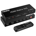 FERRISA4K@60HzHDMIマトリックスセレクター4入力2出力音声分離器(光デジタル・L/Rオーディオ分離)スイッチャーリモコン操作可能3D1080PHDR