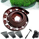 YUNHEガーデンエッジフェンス土留め園芸シート土留めフェンスシート花壇芝生根止めガーデニングDIY裁断可能土と芝の根境界線の分割庭のデザイン30本の固定釘ハン...