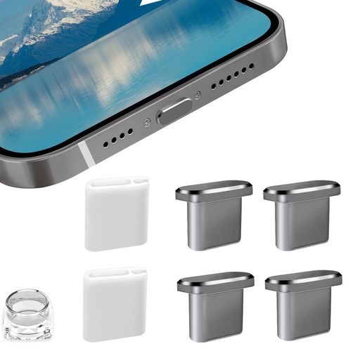 VIWIEUIPHONE15/15PLUS/15PRO/15PROMAX専用USBCキャップタイプC充電口カバー、TYPEC端子コネクタ全面保護防塵防水防砂特別に設計ホコリ対策アルミ製で超耐久(4個