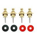 4個入りギターストラップロックピンメタル製ギターアクセサリーストラップバックル滑り止め落下防止取り付け簡単ロックピン互換適用範囲エレキギター/アコースティックギター/ベース…